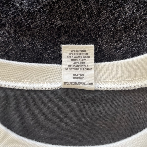 Black High Quality Long Sleeve T Shirt - Made in Canada - wolfecoapparel… - Picture 4 of 5